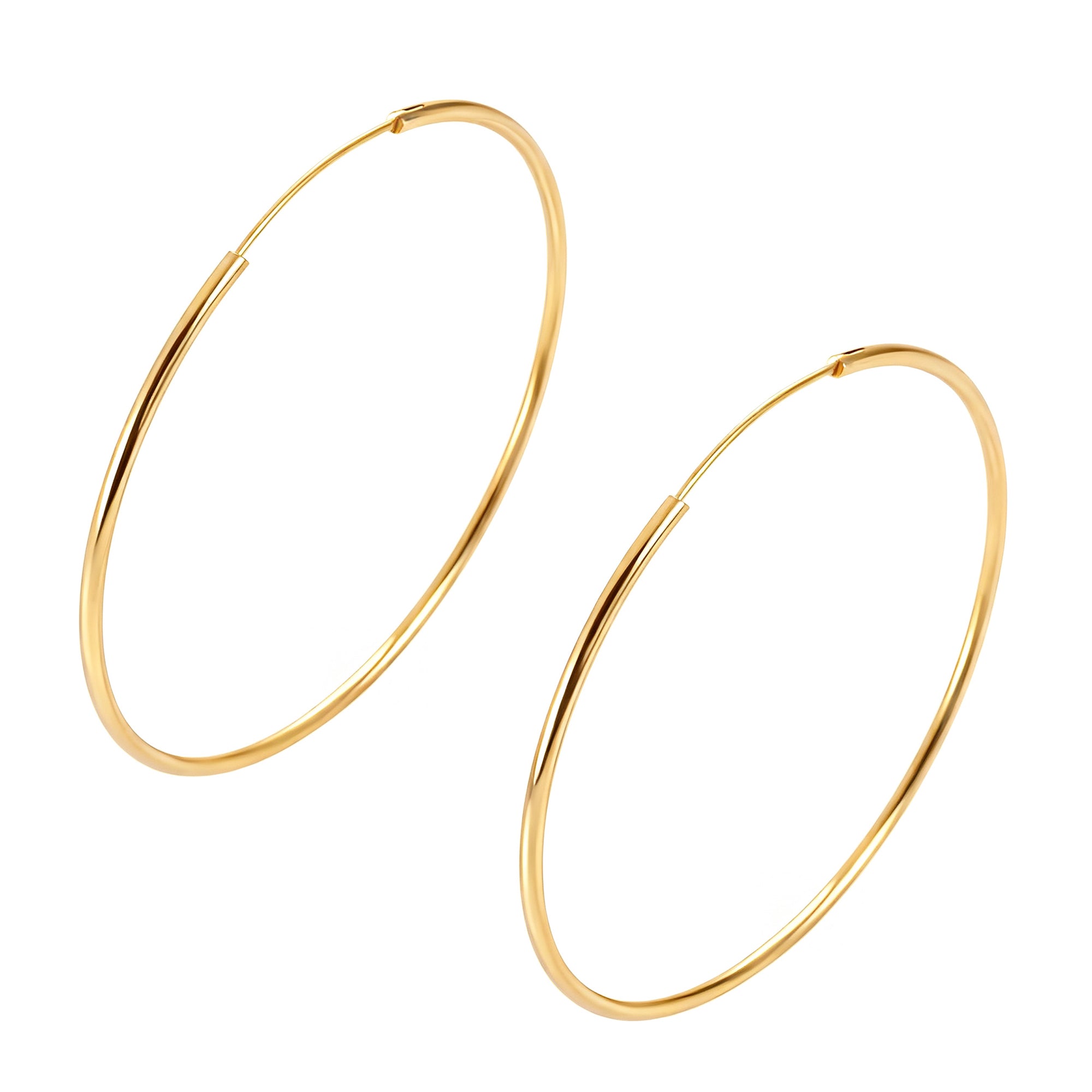 14K Gold Plated Endless Hoop 60mm - Gallery 3