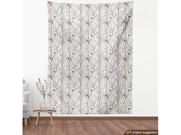 Ambesonne Nature Fabric Material by The Yard, Birds
