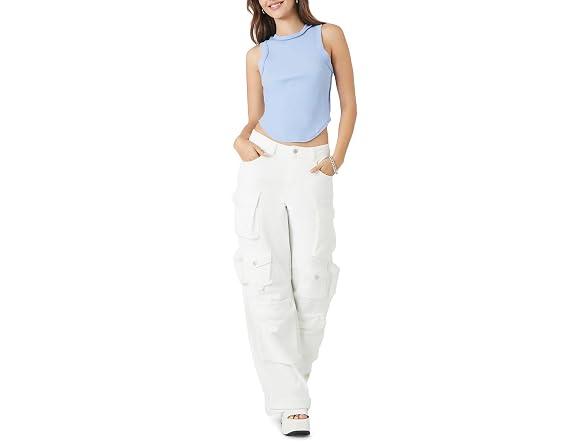 Forever 21 Cropped Curved-hem Tank Top