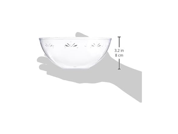 Bluesky Trading Simcha Collection Clear Plastic Small Round Serving Bowl (72 Oz.)