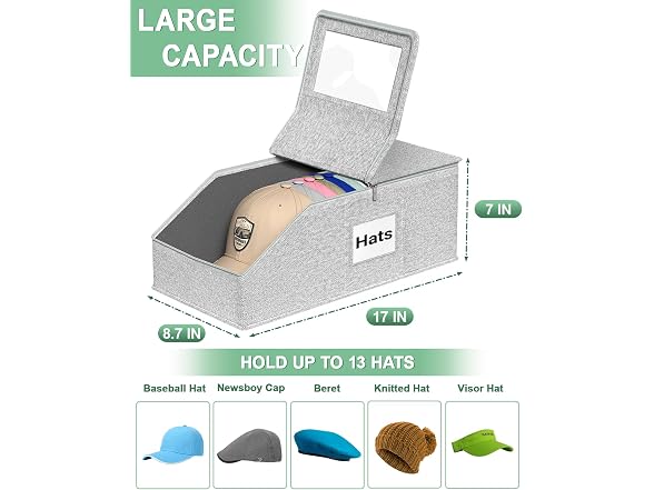 Cigorea 2-Pack Stackable Hat Box Holder