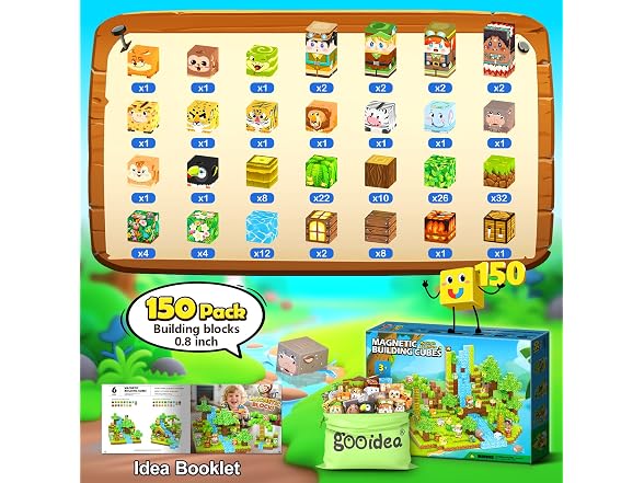 Gooidea 150-Piece Magnetic Blocks STEM