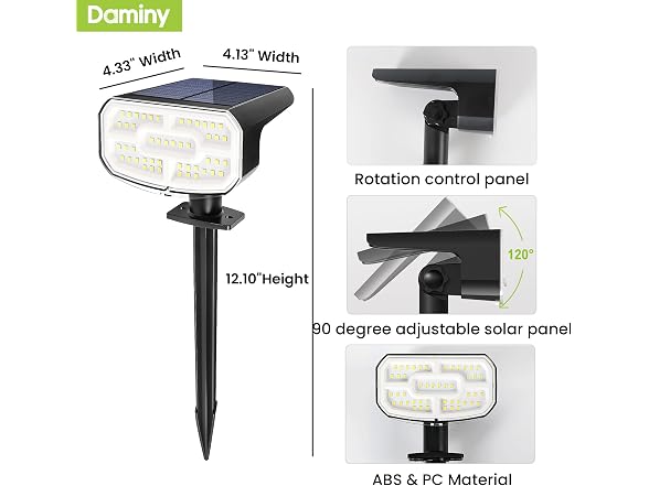 DAMINY 6-Pack Solar Spotlights IP65