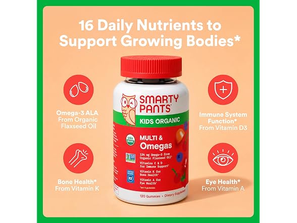 SmartyPants Organic Kids Multivitamin Gummies: