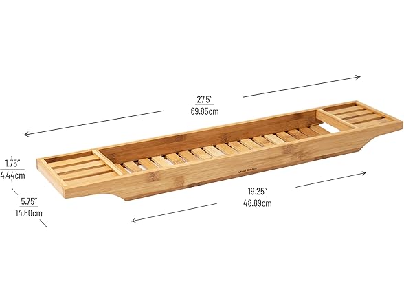 Mind Reader Bathtub Tray, Brown