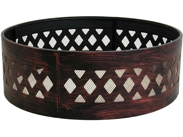 Sunnydaze Crossweave Large Round Outdoor Steel Metal Fire Pit Ring, 36"