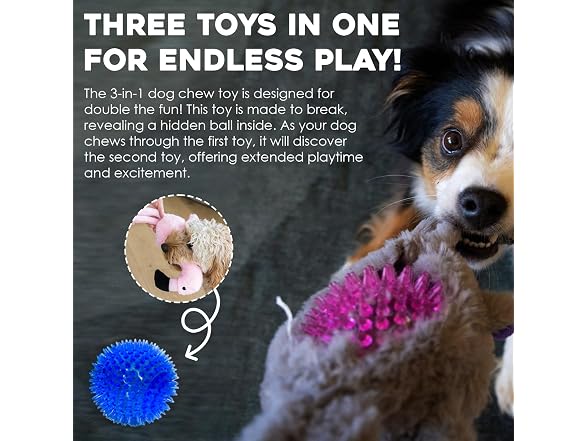 Flourish Pets 3 in 1 Multi-Layer Chew Toy Flamingo