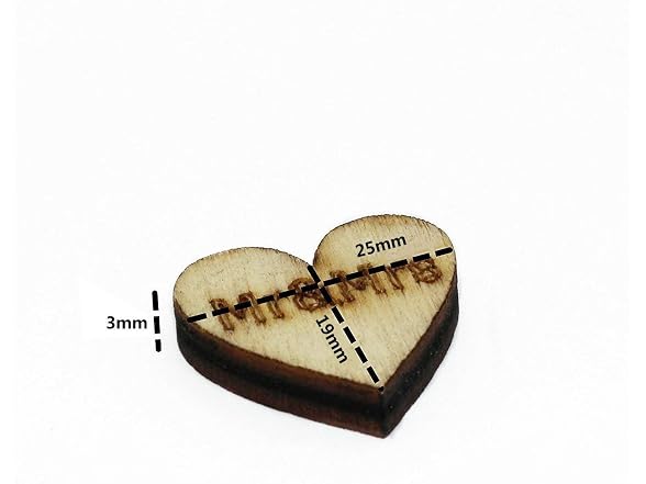 Vpang 100 Pcs Rustic Wood Heart Shaped
