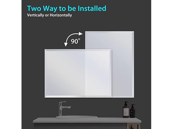 Frameless Beveled Bathroom Mirror
