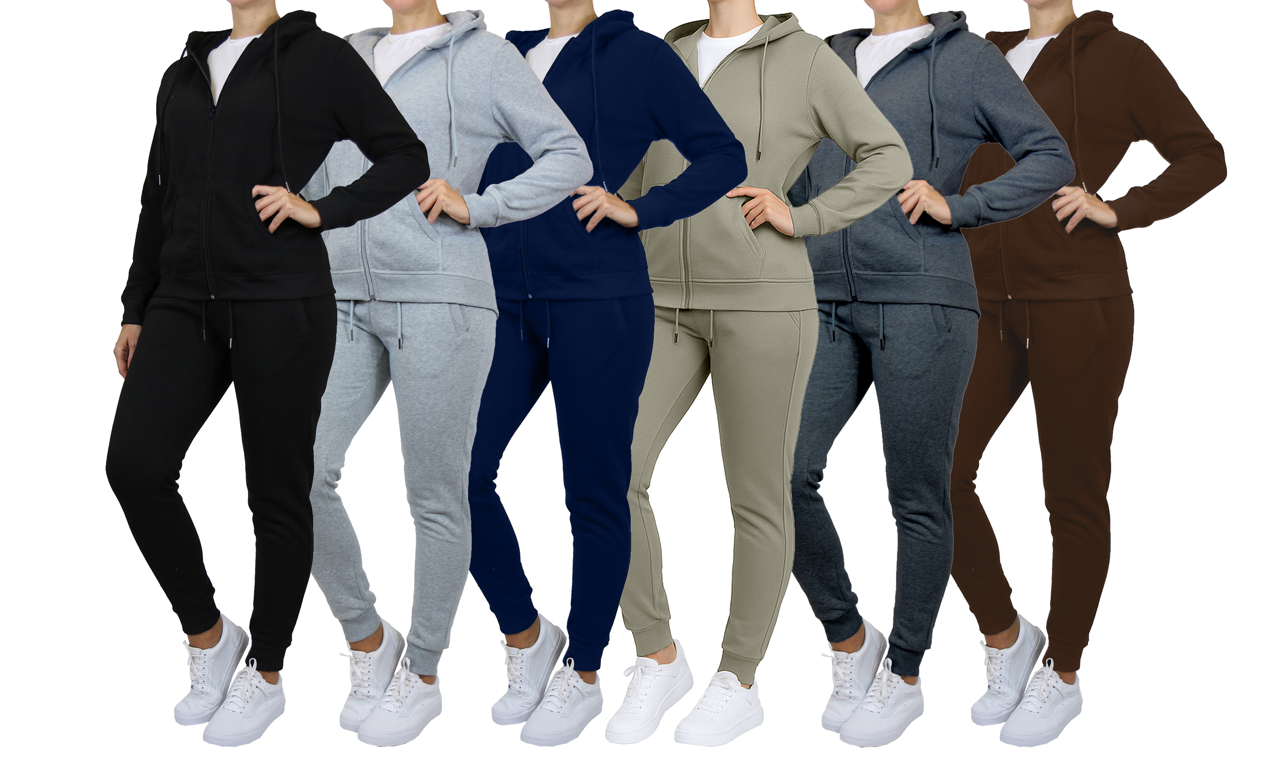 Womens Fleece-Lined Zip Hoodie & Jogger Set - Gallery 21