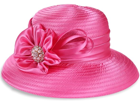 Forbusite Women (M) Church Derby Hats Bucket Brim