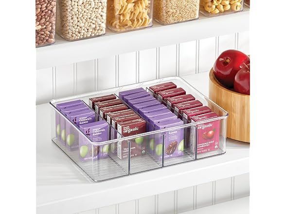 iDesign 4-Section Storage Bin for Tea Bags 2PK