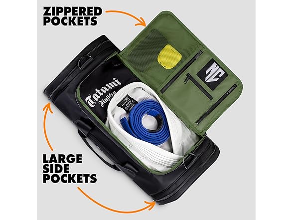 Notorious BJJ Jiu Jitsu Duffel Black/Combat Green