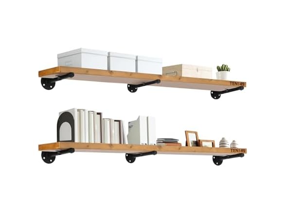 TEN49 Wood Shelves 48in Walnut 2-Pack