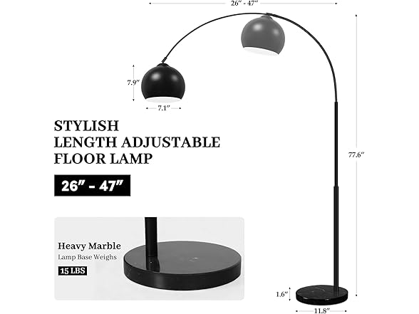 Bairth 77” Arc Floor Lamp