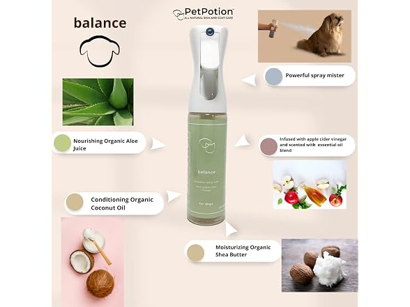 PetPotion Balance Organic, No Rinse,Waterless dog shampoo