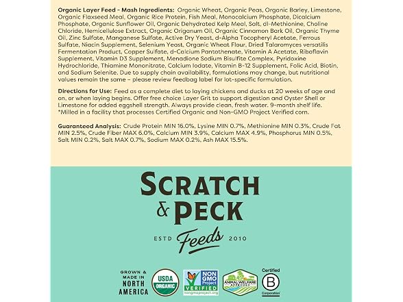 Scratch and Peck Feeds | Layer Mash for Chickens & Ducks
