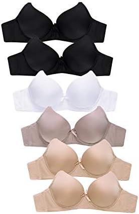 Mamia UNI-BR4150P4-32A 32A 6Pk Womens Basic Plain Bra