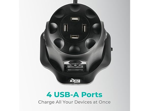 KMC 8-Outlet 6ft 1080J Surge Protector Powertower