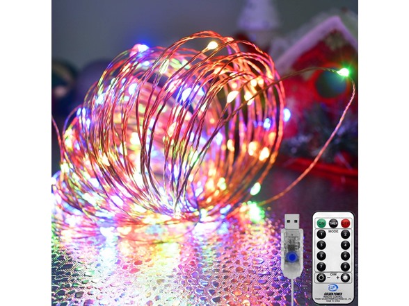 3 Pack: 40ft USB Waterproof Remote Control LED String Lights