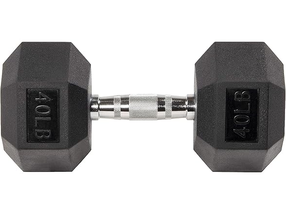 Fitvids 2nd Gen Rubber Coated Dumbbell, 40lbs, Pair