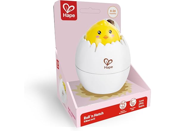 Hape Roll 'n Hatch - Magical Egg-to-Chick Wobbler Toddler Toy