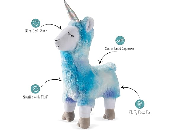 Cool Blues Llamacorn Plush Dog Toy