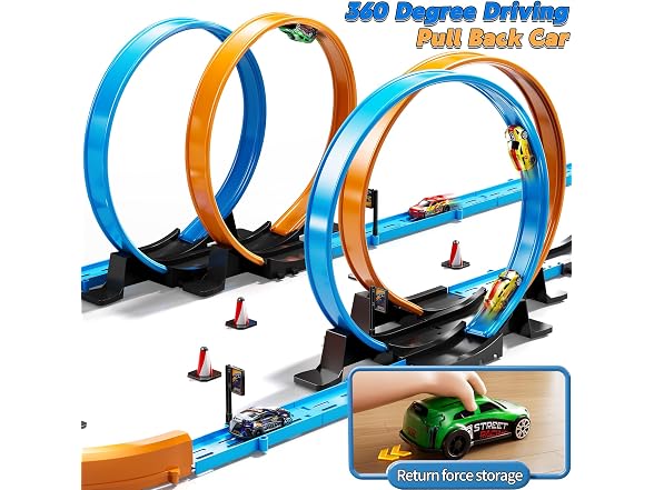 Race Track Set 4 Cars 4 Loops 35-Piece