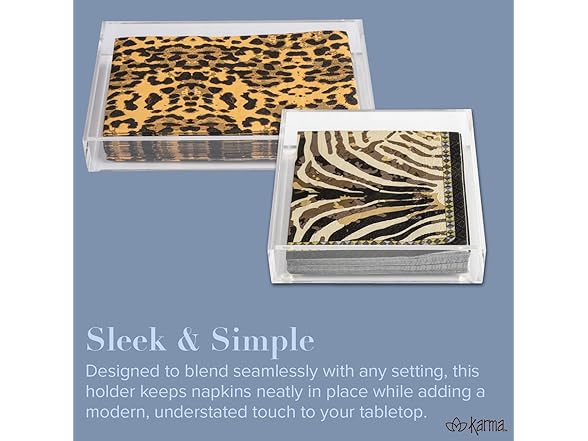 Karma, Acrylic Guest Napkin Holder for Table & Kitchen