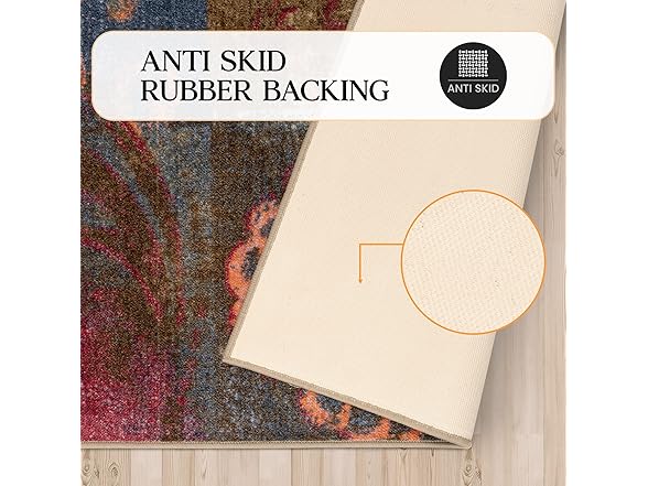 Superior Non-Slip Emory Indoor Area Rug Washable, Brown