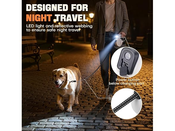 Retractable Dog Leash with LED Light