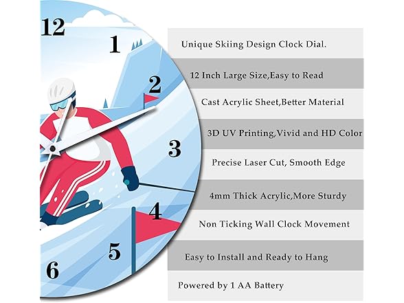 CIGERA 12 Inch Sports Wall Clocks
