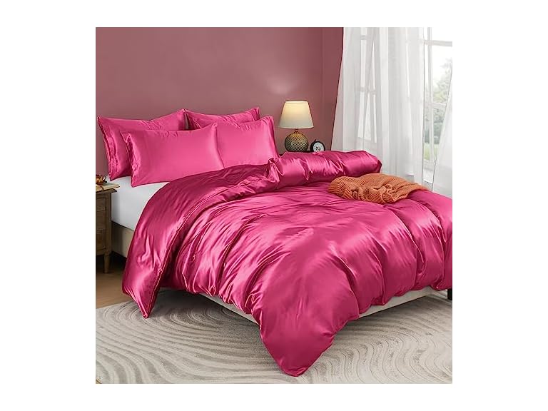 5 Pieces Satin Duvet Cover Set