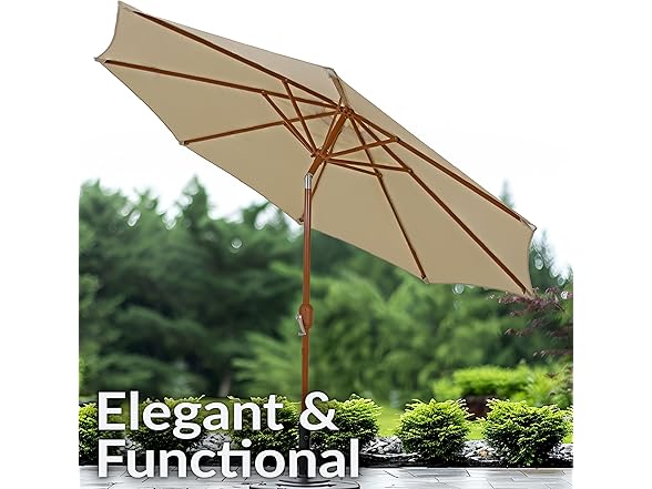 Sunnydaze Decor JLP-1441 8.5 ft Patio Umbrella Beige