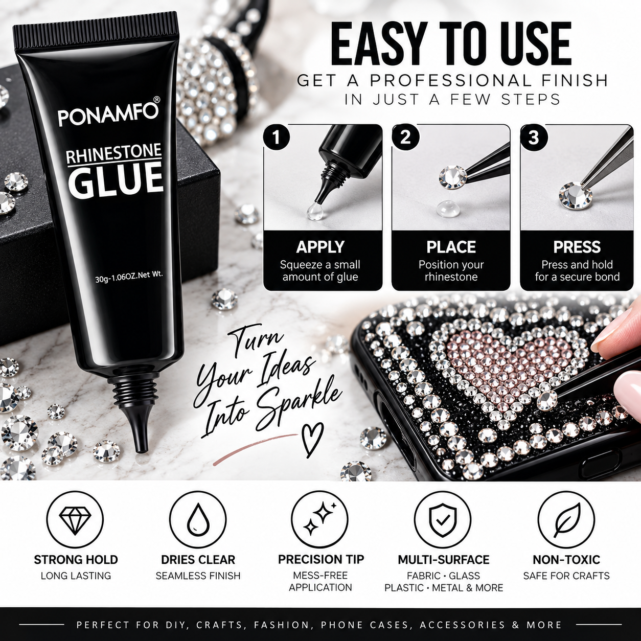 Rhinestone Glue for Nails and Crafts, 30g - Gallery 5