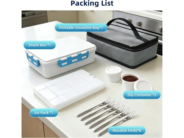 YARUITK Snackle Box with Ice Pack, White