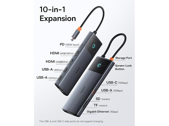 Baseus 10-in-1 USB-C Hub Dual Monitor