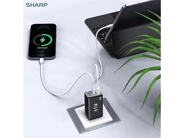Sharp 65W 2-Port USB-C GaN Charger