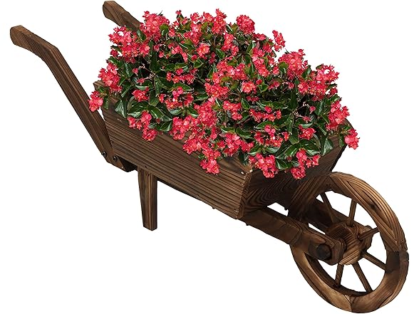 Sunnydaze Decor DSL-674 Wheelbarrow Garden Planter