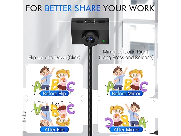 Eye Contact Webcam with Microphone for PC