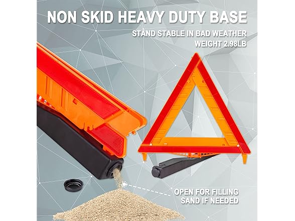 FATFOX Safety Triangles DOT Approved, 3 Pack