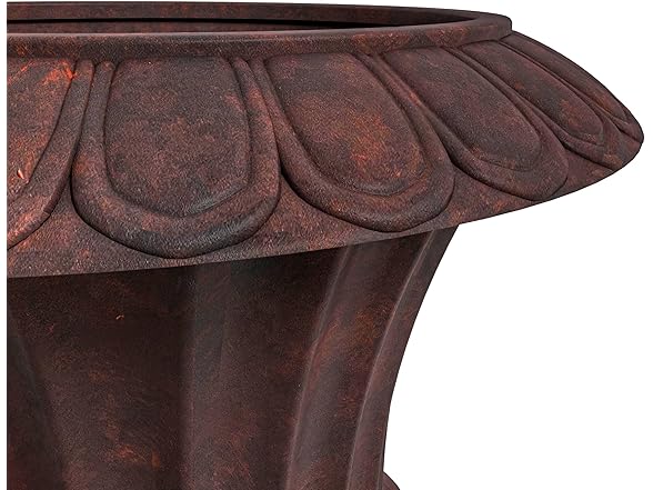 LeisureMod Lotus Stone Planter Burgundy