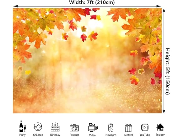 INFRISE 7x5ft Autumn Maple Leaf