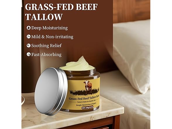 Grass Fed Beef Tallow Moisturizing Balm