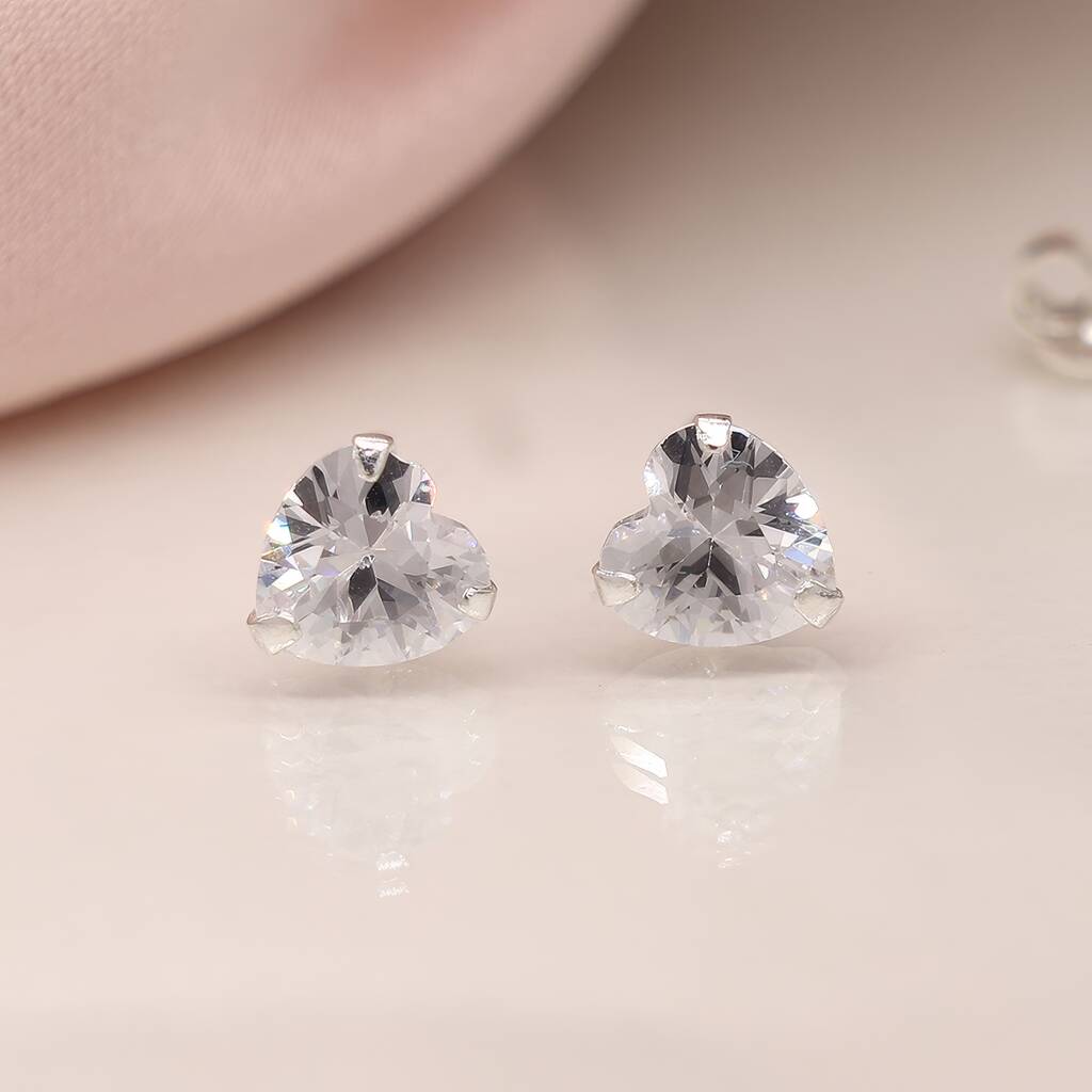 Crystal Heart Stud Earrings - Gallery 6