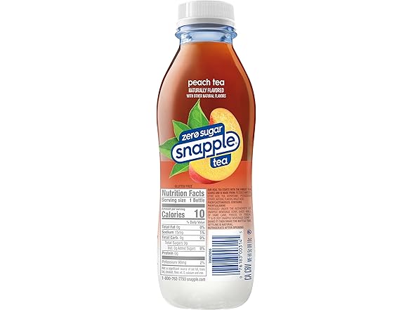 12PK Snapple Zero Sugar Peach Tea, 16 fl oz recycled