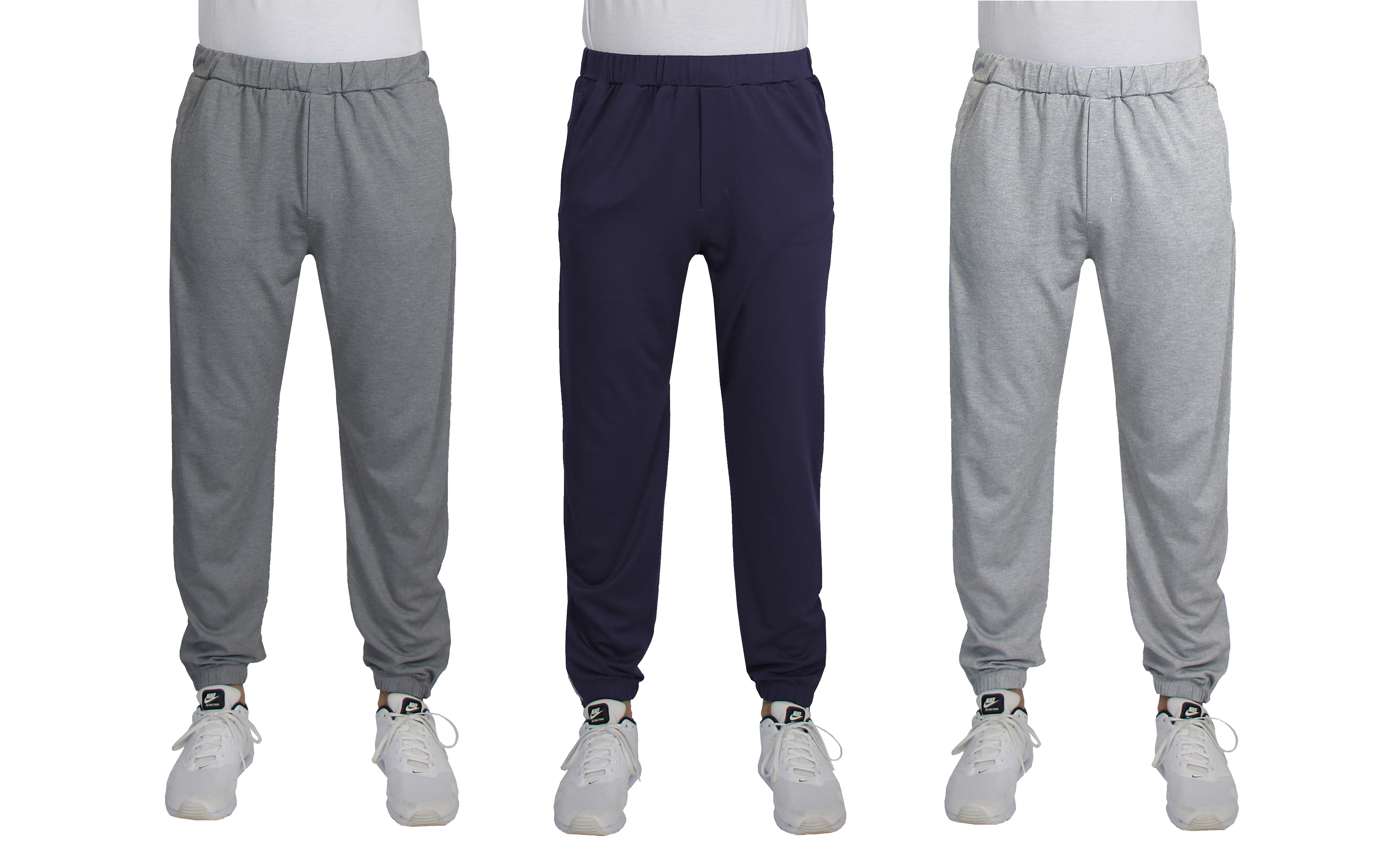 3Pk Mens Active Pants w-Ankle Zippers - Gallery 10