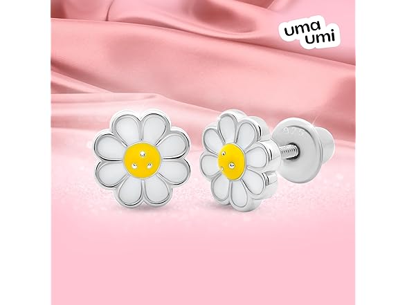 UmaUmi 925 Sterling Daisy Studs Girls