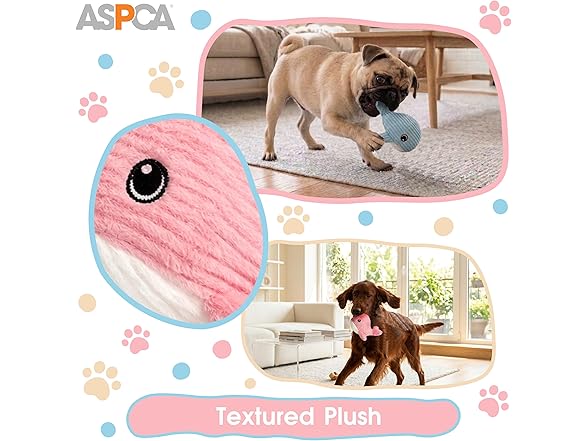 ASPCA 2 Pack Plush Dog Toy with Squeaker