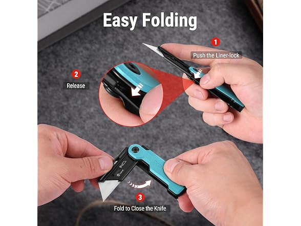 WORKPRO Folding Utility Knife,Blue